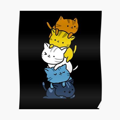 Kawaii Cat Pile Aroace Pride Flag Poster RB1901 product Offical Aromantic Flag Merch