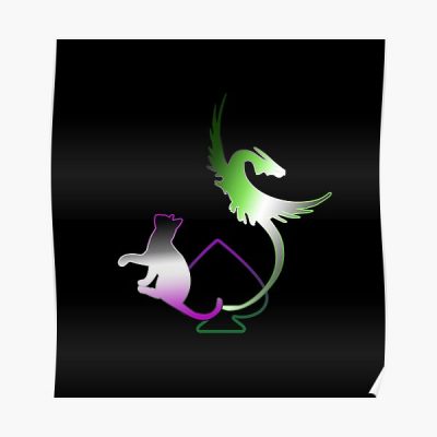 dark bg and colorful semi-hidden aromantic asexual symbol - lgbtqia+ collection Poster RB1901 product Offical Aromantic Flag Merch