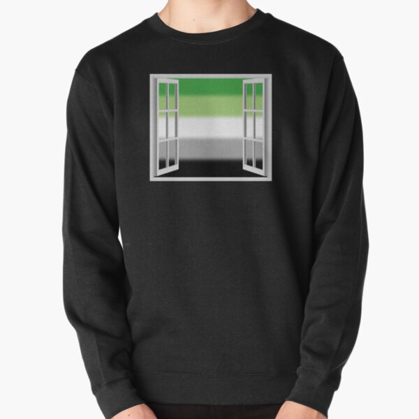 Window Open to Aro Pride Flag Pullover Sweatshirt RB1901 product Offical Aromantic Flag Merch
