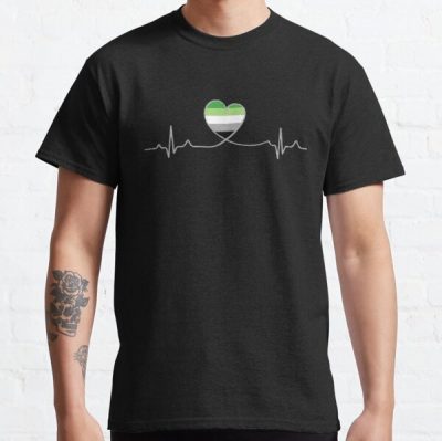 Aromantic Heartbeat Classic T-Shirt RB1901 product Offical Aromantic Flag Merch