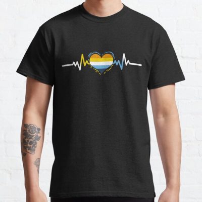 Aroace Heartbeat Aroace Pride Classic T-Shirt RB1901 product Offical Aromantic Flag Merch