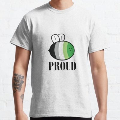 Bee Proud Aromantic Flag Classic T-Shirt RB1901 product Offical Aromantic Flag Merch