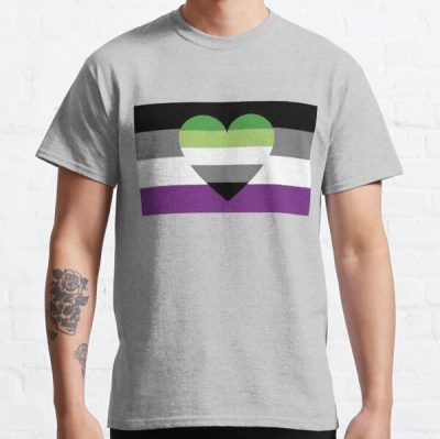 Asexual Aromantic Flag Classic T-Shirt RB1901 product Offical Aromantic Flag Merch