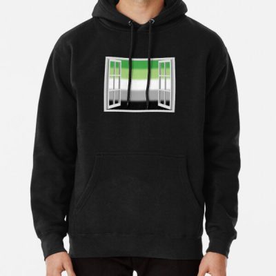 Window Open to Aro Pride Flag Pullover Hoodie RB1901 product Offical Aromantic Flag Merch