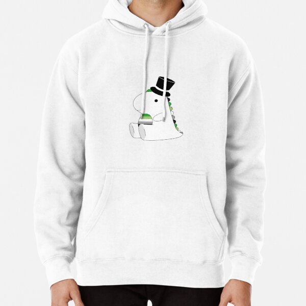 Aromantic Pride Dinosaur w/ a Top Hat  Pullover Hoodie RB1901 product Offical Aromantic Flag Merch
