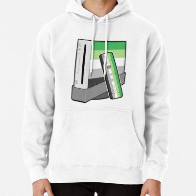Gaming console in Aromantic Pride Flag colours Pullover Hoodie RB1901 product Offical Aromantic Flag Merch