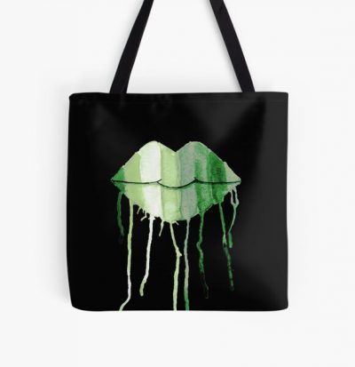 Aro Pride Dripping Watercolor Lips All Over Print Tote Bag RB1901 product Offical Aromantic Flag Merch