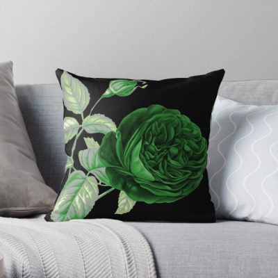 Aro Pride Vintage Flower and Leaves Throw Pillow RB1901 product Offical Aromantic Flag Merch