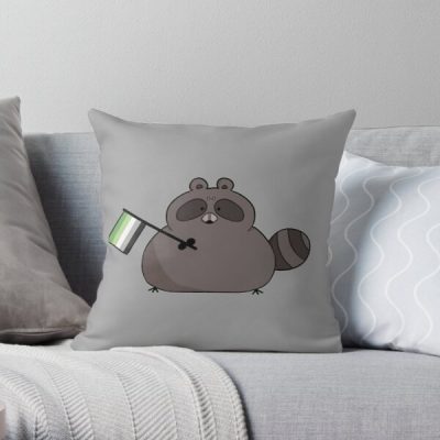 Aromantic raccoon Throw Pillow RB1901 product Offical Aromantic Flag Merch