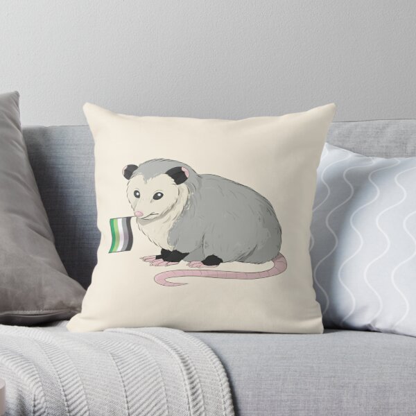 Aromantic Pride Flag Opossum Throw Pillow RB1901 product Offical Aromantic Flag Merch