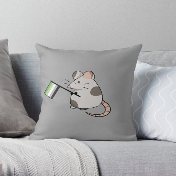 Aromantic rat Throw Pillow RB1901 product Offical Aromantic Flag Merch