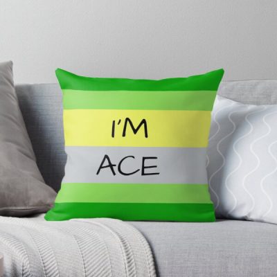 AROMANTIC FLAG I'M ACE ASEXUAL T-SHIRT Throw Pillow RB1901 product Offical Aromantic Flag Merch