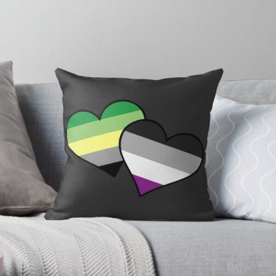 AroAce Hearts Throw Pillow RB1901 product Offical Aromantic Flag Merch