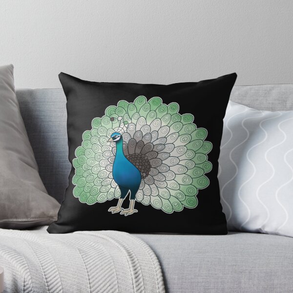 Aromantic Pride Peacock Throw Pillow RB1901 product Offical Aromantic Flag Merch