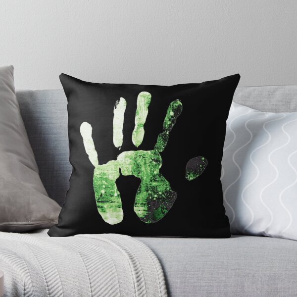 Aro Pride Handprint Throw Pillow RB1901 product Offical Aromantic Flag Merch