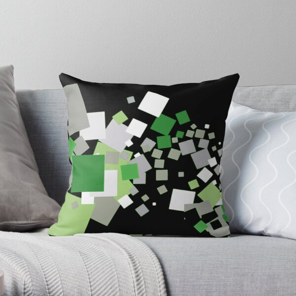 Aro Pride Scattered Paper Squares Design Throw Pillow RB1901 product Offical Aromantic Flag Merch