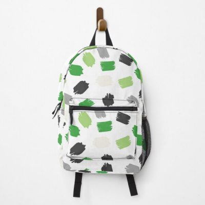 Aro Pride Short Paintstrokes on White Backpack RB1901 product Offical Aromantic Flag Merch
