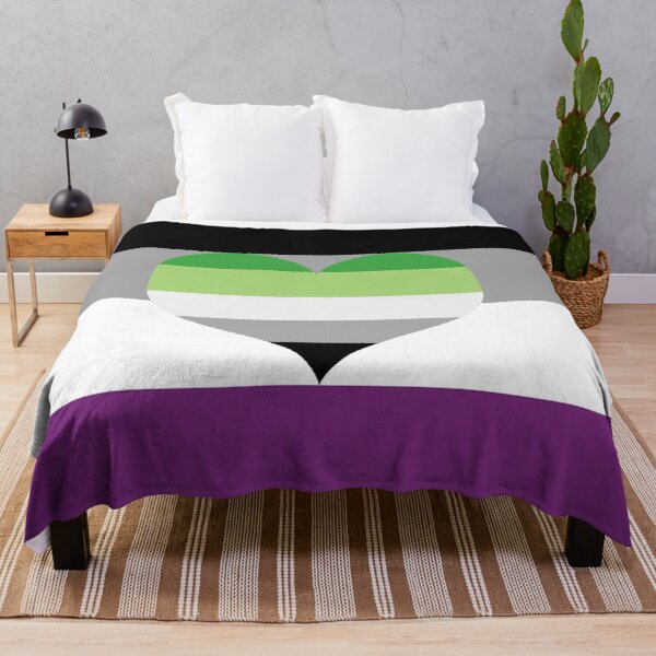 Asexual Aromantic Pride Flag Throw Blanket RB1901 product Offical Aromantic Flag Merch