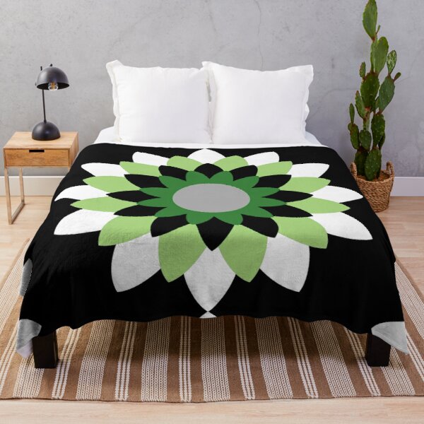Aro Pride Blossoming Vector Flower Design Throw Blanket RB1901 product Offical Aromantic Flag Merch