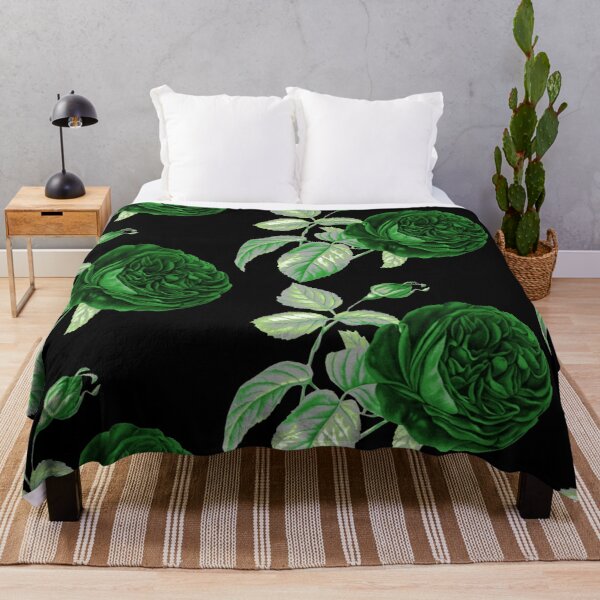 Aro Pride Vintage Flower and Leaves Throw Blanket RB1901 product Offical Aromantic Flag Merch