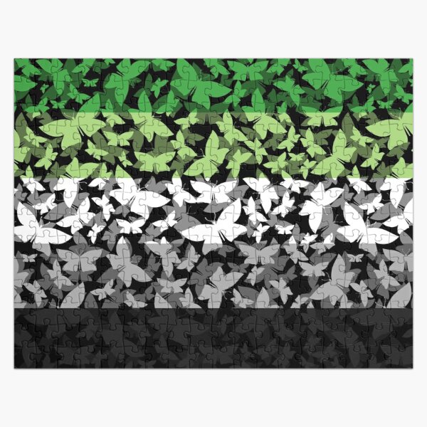 Veil of Butterflies, Pride Series - Aromantic Jigsaw Puzzle RB1901 product Offical Aromantic Flag Merch