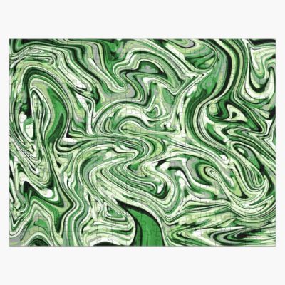 Aromantic Pride Abstract Wildly Swirled Paint Jigsaw Puzzle RB1901 product Offical Aromantic Flag Merch