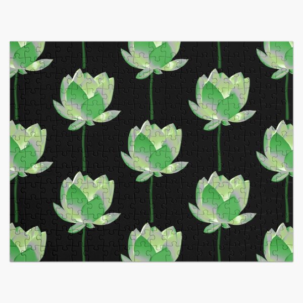 Aro Pride Blooming Lotus Jigsaw Puzzle RB1901 product Offical Aromantic Flag Merch