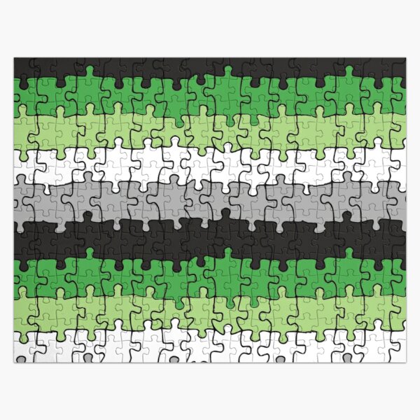Infinite aromantic flag in big (imperfect) puzzle pieces - lgbtqia+ collection & lgbt puzzle pieces design collection Jigsaw Puzzle RB1901 product Offical Aromantic Flag Merch