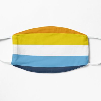 Orange and blue aroace flag Flat Mask RB1901 product Offical Aromantic Flag Merch
