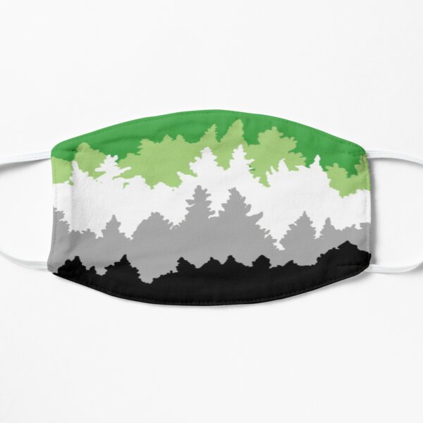 Forest themed aromantic pride flag Flat Mask RB1901 product Offical Aromantic Flag Merch