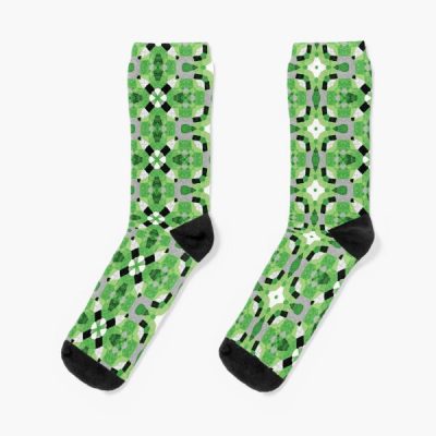 Aro Pride Quilt Shapes Pattern Socks RB1901 product Offical Aromantic Flag Merch