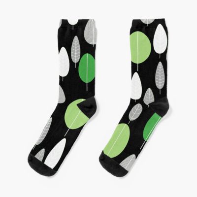 Aro Pride Simple Leaves Pattern Socks RB1901 product Offical Aromantic Flag Merch