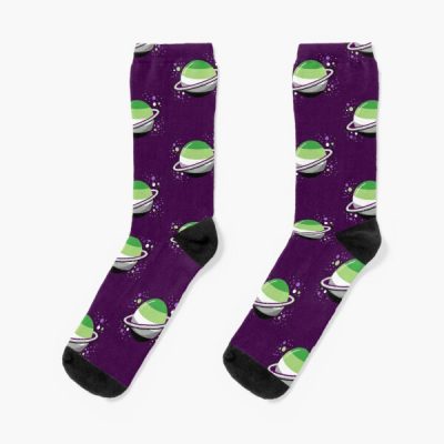 Asexual Aromantic Space Planet Socks RB1901 product Offical Aromantic Flag Merch
