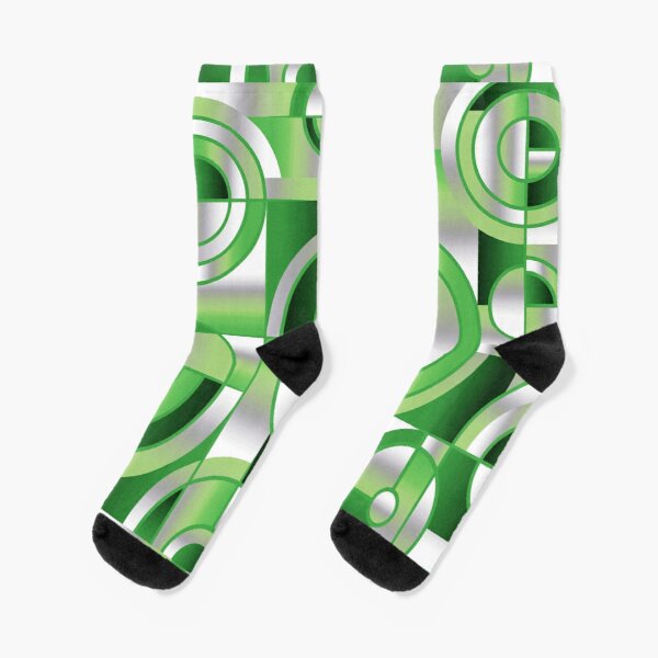 Aro Pride Abstract Circles and Lines Design Socks RB1901 product Offical Aromantic Flag Merch