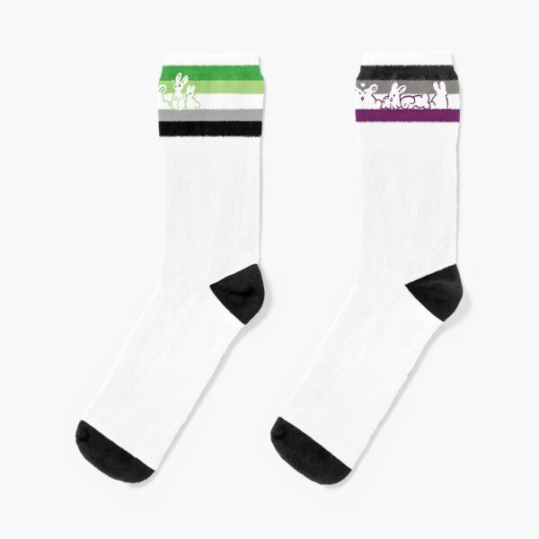 Aro Ace Pride Rabbits Socks RB1901 product Offical Aromantic Flag Merch